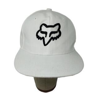 Fox Racing City Hunter Fitted Hat Size Small White Black Embroidered Logo